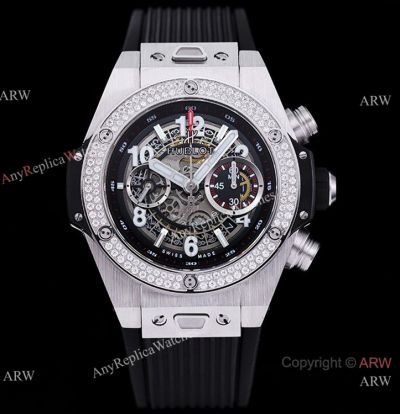 Swiss Grade 1 Copy Hublot Unico King 7750 Watch Titanium Diamond Bezel